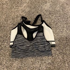 Grey and white sports bras